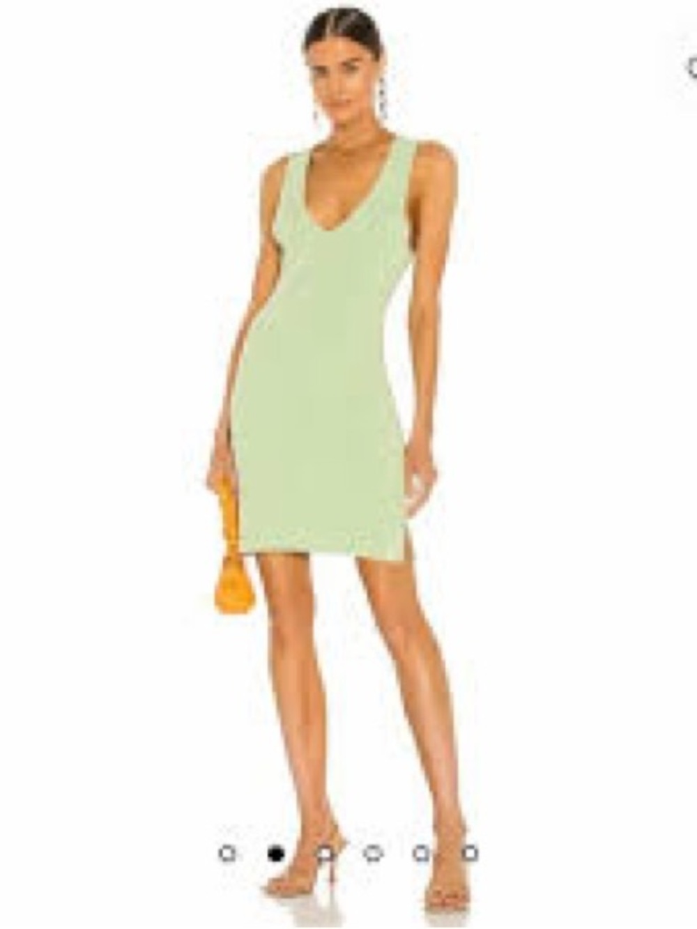 Michael Costello Light Green V-Neck Bodycon Mini Dress